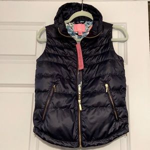 NWT Lilly Pulitzer Palm Paradise Vest XXS true navy
